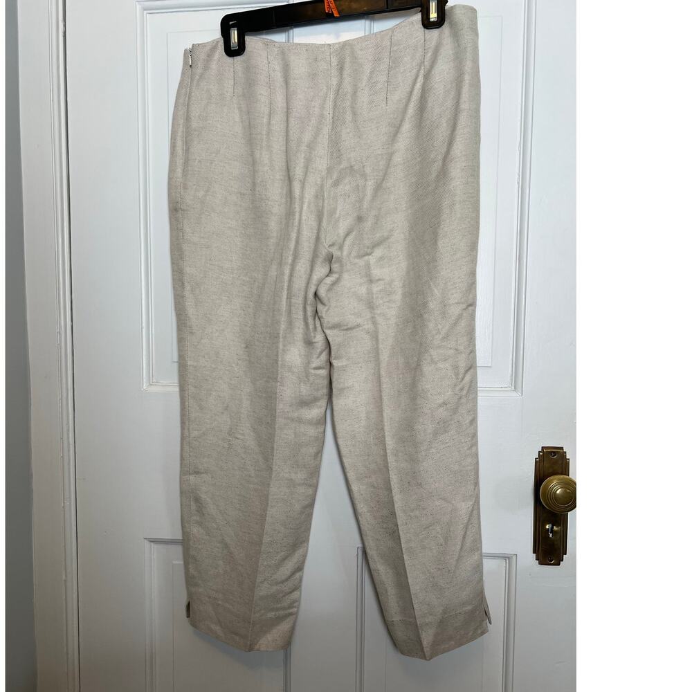 Alberto Makali Women's 8 Beige Cream Trouser Pants Cropped Minimalist FLAWS - Picture 2 of 11